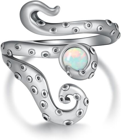 TYSO Octopus Ring 925 Sterling Silver Tentacle Ring Adjustable Ocean Rings Jewelry Gift for Women Girl in Saudi Arabia