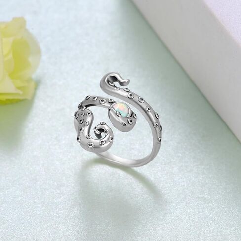 TYSO Octopus Ring 925 Sterling Silver Tentacle Ring Adjustable Ocean Rings Jewelry Gift for Women Girl in Saudi Arabia