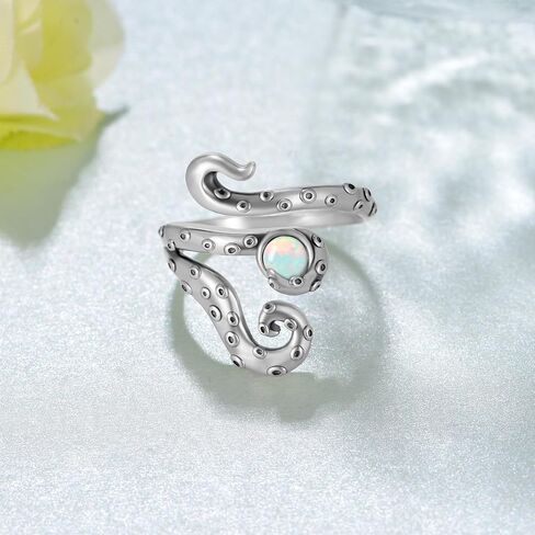TYSO Octopus Ring 925 Sterling Silver Tentacle Ring Adjustable Ocean Rings Jewelry Gift for Women Girl in Saudi Arabia