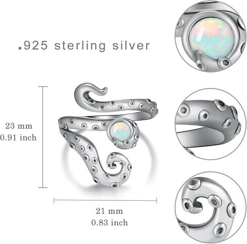 TYSO Octopus Ring 925 Sterling Silver Tentacle Ring Adjustable Ocean Rings Jewelry Gift for Women Girl in Saudi Arabia