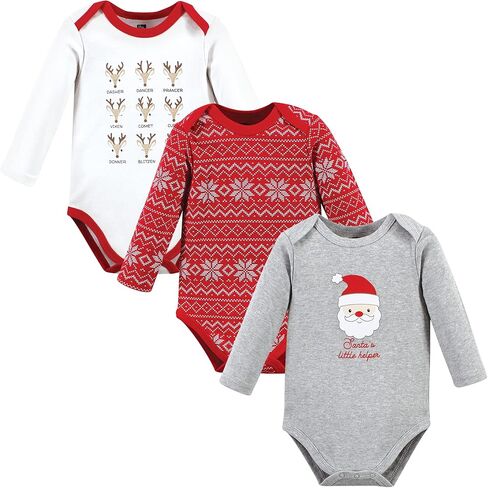 Hudson Baby Boys Cotton Long-sleeve Bodysuits And Toddler T-Shirt Set, Rudolph Reindeer, 9-12 Months US in Kuwait