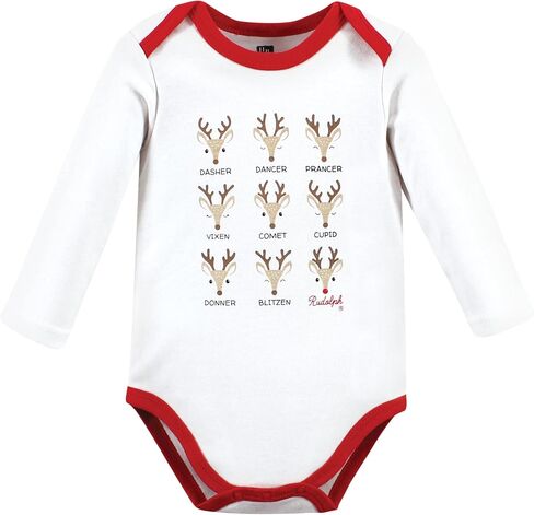 Hudson Baby Boys Cotton Long-sleeve Bodysuits And Toddler T-Shirt Set, Rudolph Reindeer, 9-12 Months US in Kuwait