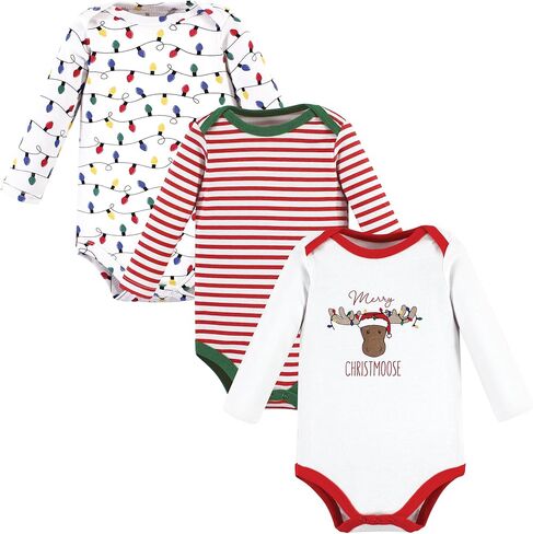 طقم ملابس داخلية قطنية بأكمام طويلة للأولاد من Hudson Baby Boys وتي شيرت للأطفال الصغار، Rudolph Reindeer، 9-12 شهرًا أمريكيًا in Kuwait