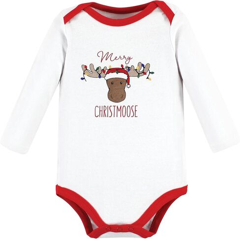 طقم ملابس داخلية قطنية بأكمام طويلة للأولاد من Hudson Baby Boys وتي شيرت للأطفال الصغار، Rudolph Reindeer، 9-12 شهرًا أمريكيًا in Kuwait