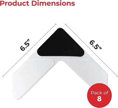 NeverCurl 4pk Rug Corner Grippers - Instantly Flattens Rug Corners to Hold Rug Down, Stiff Layer Prevent Curling, Renewable Carpet Gripper Sticky Gel, Easy Lift Design to Clean Under Rugs in Kuwait