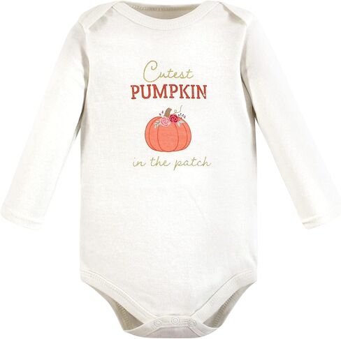 Hudson Baby Unisex Baby Cotton Long-Sleeve Bodysuits Fall Botanical 5-Pack, 0-3 Months in Saudi Arabia
