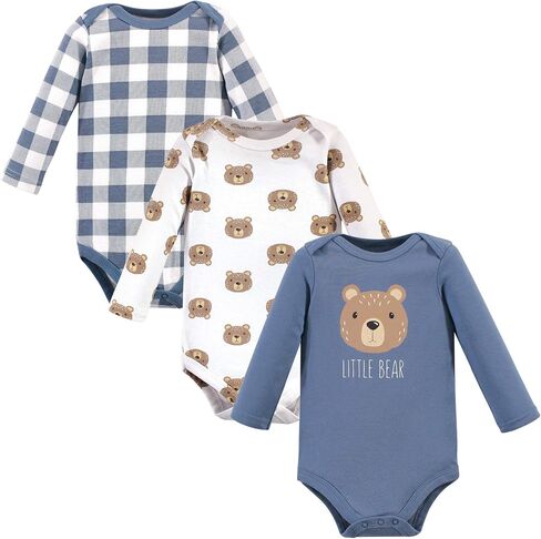 Hudson Baby Unisex Baby Cotton Long-sleeve Bodysuits, Little Bear, 18-24 Months in Saudi Arabia