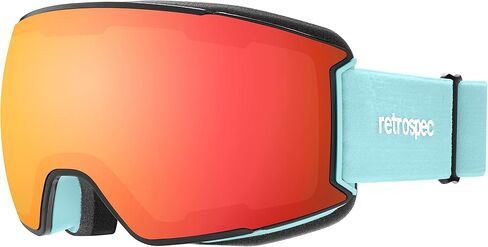 Retrospec Zenith Ski & Snowboard Snow Goggle Interchangeable Magnetic Lens for Men and Women with Toric Design - 100% UV Protection for Skiing and Snowboarding in Saudi Arabia