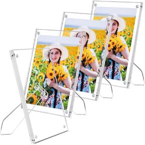 Picture Frame 4x6 Double-Sided Acrylic Magnetic Desktop Acrylic Photo Blocks Frame Set for Wedding, Graduation, Birthday, Decoration, Baby Show（1 PACK ）