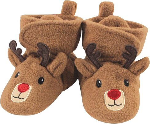 Hudson Baby unisex baby Cozy Fleece Booties Winter Accessory Set, Black Heather Gray, 6-12 Months Infant US in Saudi Arabia