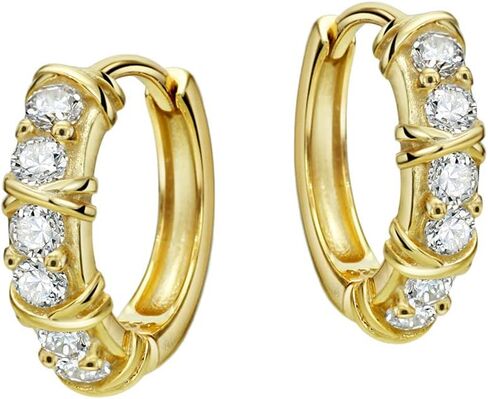 Michooyel Sterling Silver Huggie Earrings Cubic Zirconia Hinged Earring 9mm Hoops for Women Girls in Saudi Arabia