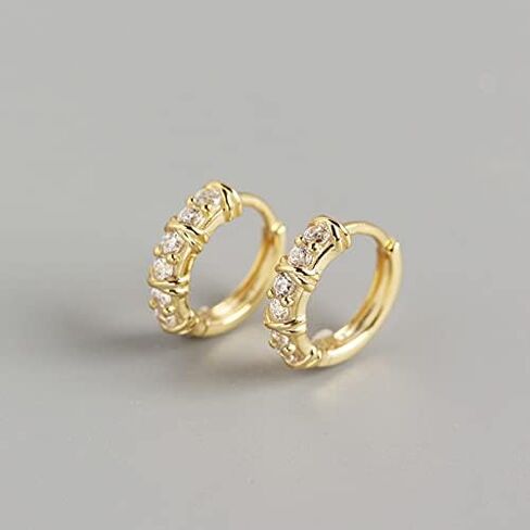 Michooyel Sterling Silver Huggie Earrings Cubic Zirconia Hinged Earring 9mm Hoops for Women Girls in Saudi Arabia