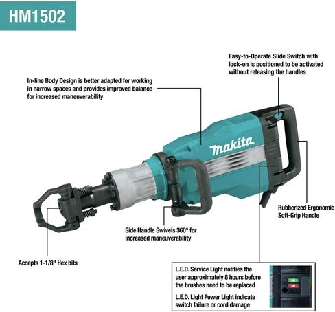 Makita HM1502 43 lb. Demolition Hammer, accepts 1-1/8" Hex bits in Saudi Arabia