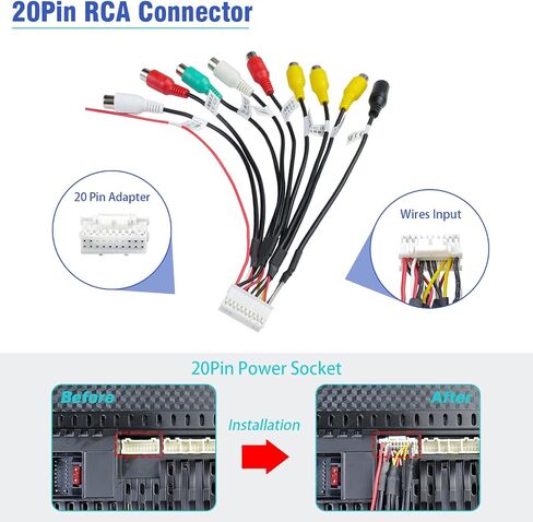 Jayubien 16Pin ISO Car Stereo Radio Wiring Harness Adapter with Butt Connectors SWC Reverse Control Cable for Android Stereo Wire Harness in Saudi Arabia