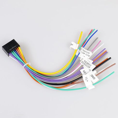 Jayubien 16Pin ISO Car Stereo Radio Wiring Harness Adapter with Butt Connectors SWC Reverse Control Cable for Android Stereo Wire Harness in Kuwait