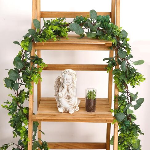JPSOR 2pcs 6.6ft Artificial Eucalyptus Garland Faux Greenery Garland Fake Eucalyptus Leaves for Wedding Arch Farmhouse Mantle Table Runner Centerpiece Home Party Decor in Kuwait