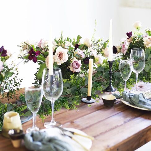JPSOR 2pcs 6.6ft Artificial Eucalyptus Garland Faux Greenery Garland Fake Eucalyptus Leaves for Wedding Arch Farmhouse Mantle Table Runner Centerpiece Home Party Decor in Kuwait
