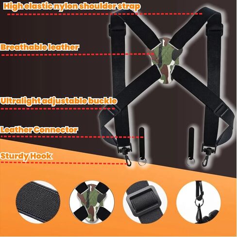 مبياو حزام حزام للمنظار، حزام مناظير قابل للتعديل وفاخر للصيد، حزام حزام مناظير متقاطع، يناسب حمل المنظار والكاميرات وأجهزة تحديد المدى واكثر من ذلك،, أسود in Kuwait