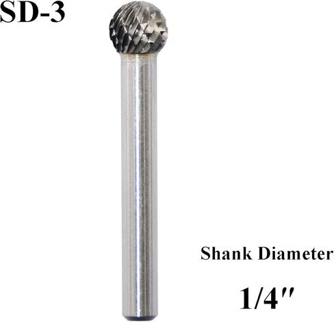 SD-3L6 كربيد التنجستن لدهان تطويل الكرة شكل مزدوج قطع لقطع ثقب آلة ثقب 1/4 بوصة قطر العرقوب وقطر 3/8 بوصة من القاطع 15/47 بوصة طول القاطع in Kuwait