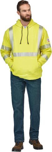 بلوفر رجالي من Bulwark بقلنسوة من الصوف عالي الرؤية مقاس كبير وطويل in Saudi Arabia