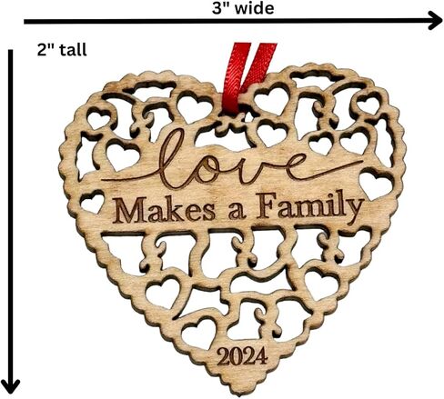 Adoption Gifts, Gotcha Day Gifts, Love Makes A Family Adoption Ornament in Laser Cut Wood 2023, Great Adoption Gifts for Family Or Our Blended Idea, Comes in a Gift Box in Saudi Arabia