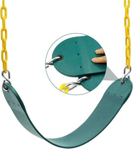 Pink Swing Seat - Heavy Duty Chain Plastic Coated - Playground Swing Set Accessories Replacement Gift Box Set Birthday Gift in Kuwait