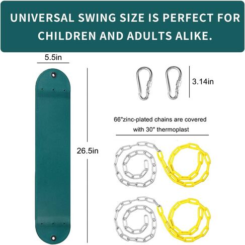 Pink Swing Seat - Heavy Duty Chain Plastic Coated - Playground Swing Set Accessories Replacement Gift Box Set Birthday Gift in Kuwait