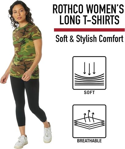 Rothco Women's Longer T-Shirt, Woodland Camo, XX-Large in Saudi Arabia