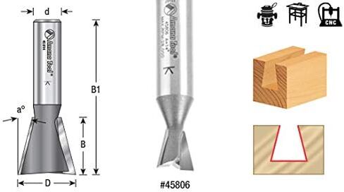 Amana Tool - 45816 Carbide Tipped Dovetail 14 Deg x 3/4 Dia x 3/4 x 1/2" Shank For OMN in Saudi Arabia