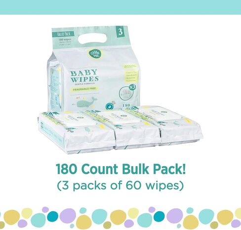 Little Me Baby Wipes Gentle Formula, Fragrance-Free Hypoallergenic Baby Wipes, 180 Count in Saudi Arabia
