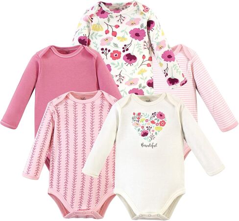 Touched by Nature Unisex Baby Organic Cotton Long-Sleeve Bodysuits, Girl Woodland Alphabet, 9-12 Months in Kuwait