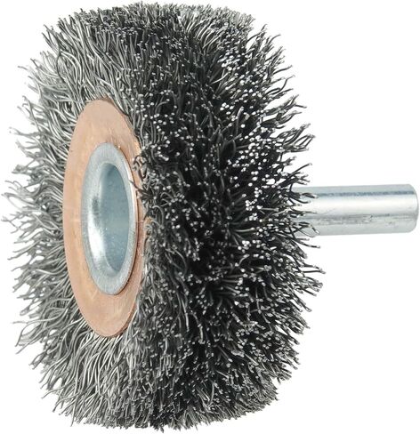 فرشاة عجلة أسلاك Weiler Wide Face Conflex، شيش مستدير، معدن مجعد، قطر 5.08 سم، قطر السلك 0.0118، شق 1.27 سم، طول الشعيرات 17.78 سم، عرض وجه الفرشاة 1.9 سم، عمق الفرشاة 20000 دورة في الدقيقة in Kuwait