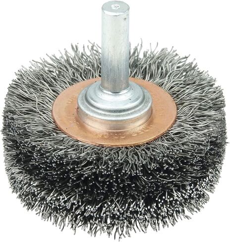 فرشاة عجلة أسلاك Weiler Wide Face Conflex، شيش مستدير، معدن مجعد، قطر 5.08 سم، قطر السلك 0.0118، شق 1.27 سم، طول الشعيرات 17.78 سم، عرض وجه الفرشاة 1.9 سم، عمق الفرشاة 20000 دورة في الدقيقة in Kuwait