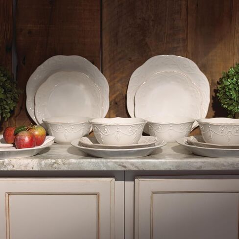 Lenox 890951 French Perle 12-Piece Plate & Bowl Dinnerware Set White in Kuwait