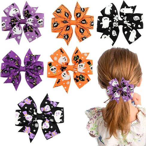 6 Pieces Fall Thanksgiving Hair Bow Clips Autumn Maple Leaf Turkey Hair Clips Alligator Bow Hair Accessories Fall Theme Party Cute Bowknot Hairpins Boutique Barrette for Baby Girl Toddler Hair Styling in Kuwait