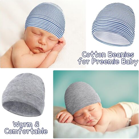 Newcotte 6 Pcs Preemie Baby Hats Cotton Preemie Caps Warm Preemie Beanie Premature Baby Hospital Hats Preemie Hats NICU for Preemie Boys Girls in Saudi Arabia