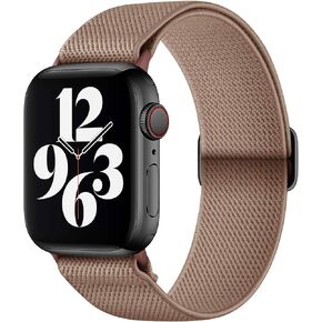 AMANECER Stretchy Nylon Watch Bands Compatible with Apple Watch Ultra 2/1 SE Series 9/8/7/6/5/4/3, Adjustable Braided Elastic Sport Loop Rugged Straps for iWatch Women Men (Barbie Pink, 42/44/45/49MM)