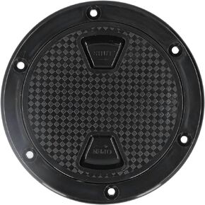 Fydun 4inch Boat Deck Plate ABS Round Inspection Hatch Cover Marine Accessory Black