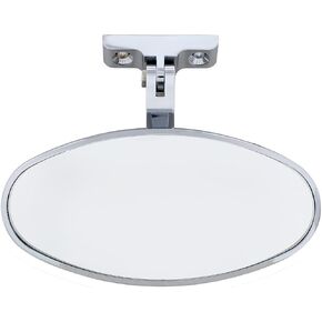 United Pacific Oval Chrome Plated Aluminum Interior Rear View Mirror With Screw-On Mount, 70804