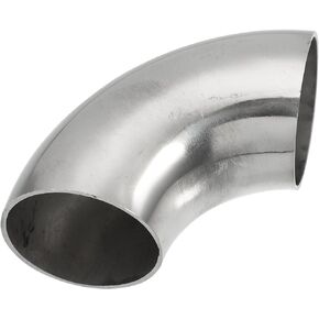 X AUTOHAUX 1pcs OD 2.5 Inch 90 Degree 1.2mm Thickness Mandrel Bend Elbow SS304 Stainless Steel Bend Tube Exhaust Elbow Pipe for Car Modified Exhaust System