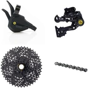 Box Four 8 Speed Multi Shift Non E-Bike and Single Shift E-Bike Cycling Groupset with Rear Derailleur, Shifters, Cassette, Chain, Shift Housing Kit Components Mountain Bike Drivetrain Upgrade