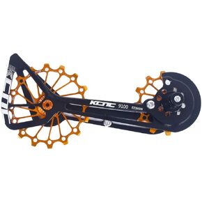 Road Cyclocross Bicycle Bike OSPW Oversized Derailleur Pulley Wheel System for Shimano R9100/R8000 use 12t top+16t Bottom Pulley in Black/Red/Gold Colors