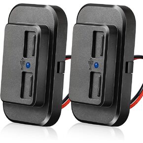 12V USB Outlet Automotive USB Port Panel Mount 12V USB Outlet Multi Port Switch Panel Car Outlet Socket Power Dual Port 12V 24V Quick Car Port for Cars Bus ATV RV Boat Truck, 3.1 A (2 Pieces)