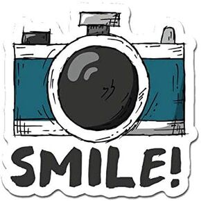 MightySkins Smile Camera Peel and Stick Art Removable Cute Stylish Funny Cartoon Dorm Room Decor Vinyl Wall Decals Sticker, 12" On Its Longest Side
