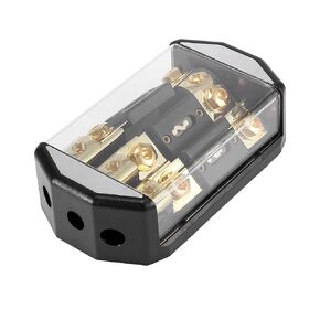 X AUTOHAUX Car Stereo Audio Inline ANL Fuse Holder 3 Way with Fuse 1 x 0GA 3 x 4GA Distribution Block