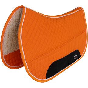 CHALLENGER 28" x 30" Western Quilted Fleece Padded Saddle Pad Orange 39100