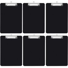 Clipboard Folder, 6 Pack A4 Foldable Clipboards File Folder Flip Writing Pad for Memo Form Document & School Office Work - Black
