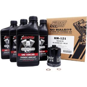15W-60 Synthetic Oil Change Kit for Indian™ Scout V-Twin Motorcycle (4 Quarts), 1 Filter, 2 Washers – KH-120