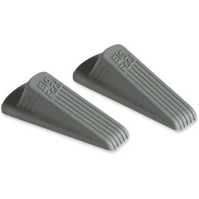 Master Caster 00972 Big Foot Doorstop, No Slip Rubber Wedge, 2 1/4w x 4 3/4d x 1 1/4h, Gray, 2/Pack