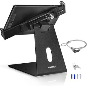 Volcora Anti-Theft Tablet Stand iPad Security Holder with Lock, Black 9-13 Inch Kiosk Stand Mount, Swivel, Adjustable, for iPad Pro, Air, POS Register, Retail Business, Checkout, Cashier in Kuwait
